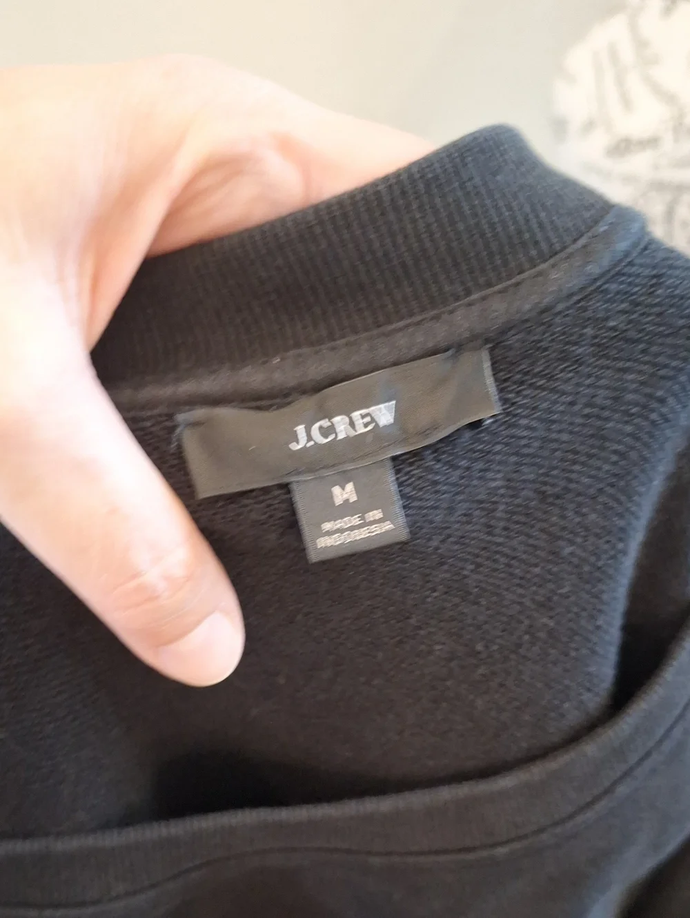 J. Crew Long Sleeve Black Cotton Sweatshirt Dress Size Medium